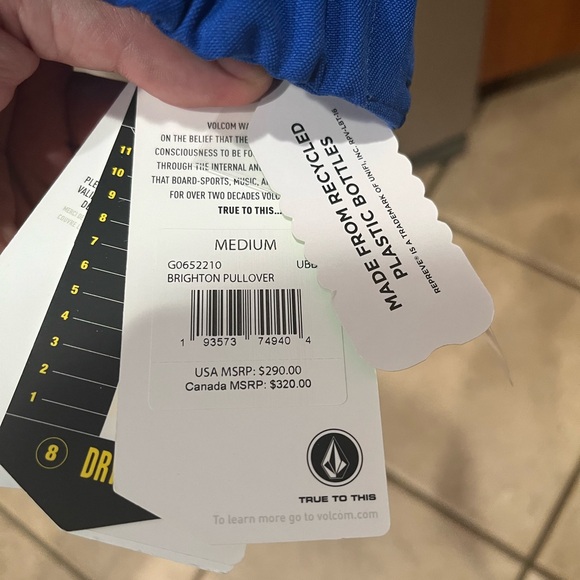 Volcom Brighton Anarok Snow Jacket USST Bright Blue Men's Medium - Picture 3 of 3